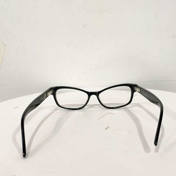 Nicole‎ Miller Eyeglass Frames Subtle Cat Eye Style Black Silver